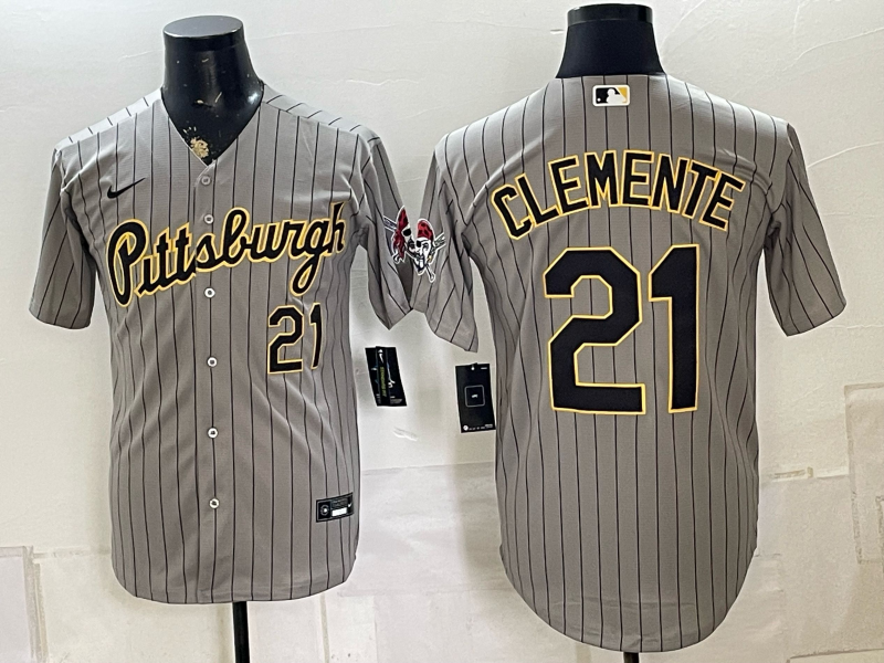 Men Pittsburgh Pirates #21 Clemente grey Game 2026 Nike MLB Jersey 0828001421->pittsburgh pirates->MLB Jersey